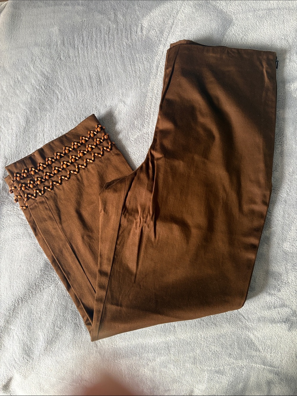 Jones New York Brown Capris with Beaded Detail